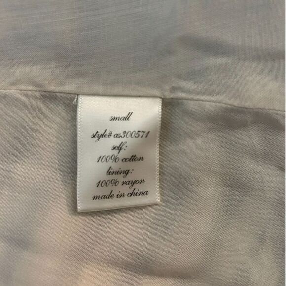 Francesca's Blue Rain Striped‎ Button-Front Skirt with Tie Waist Small - Picture 8 of 9